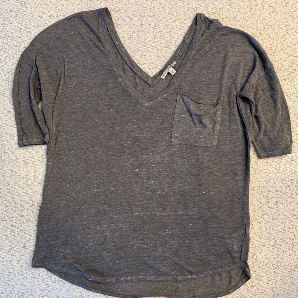 Express Heather Gray V-Neck Tee